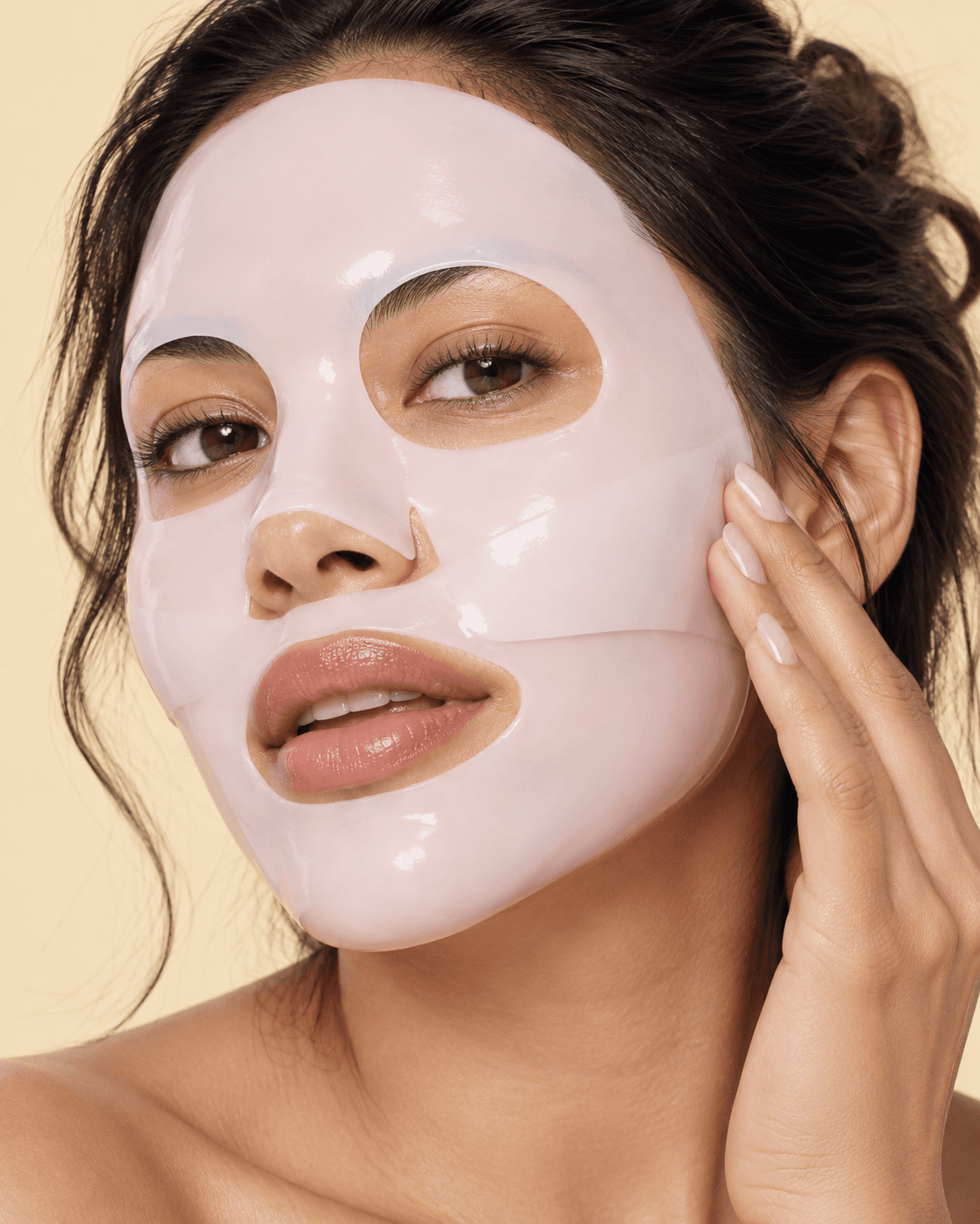 Mascarilla Bio-Colágeno Real Deep en uso